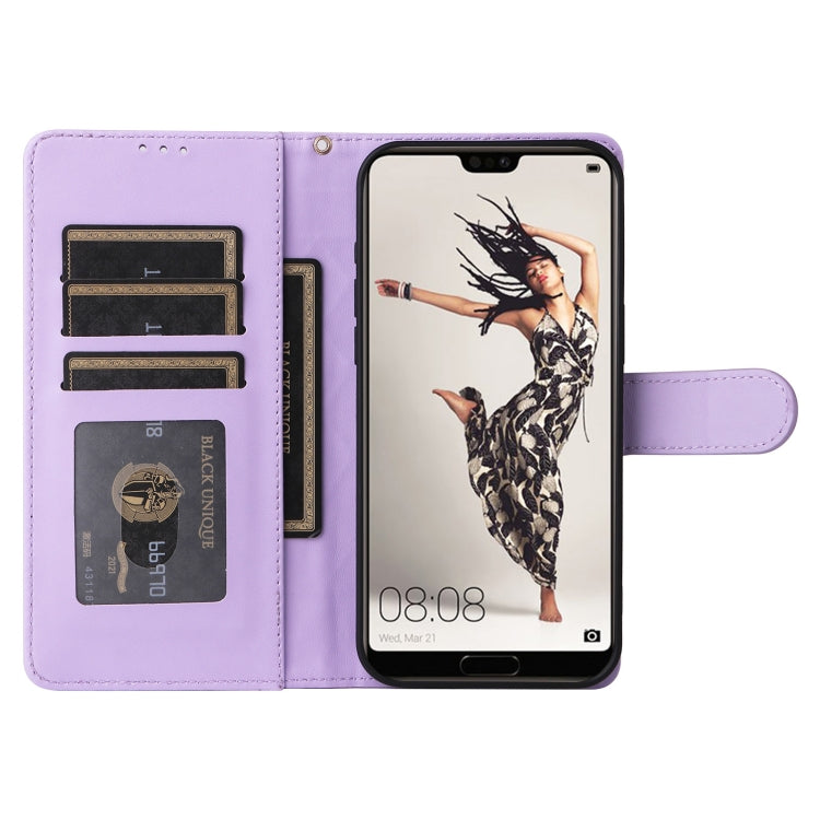For Huawei P20 Pro Diamond Lattice Leather Flip Phone Case