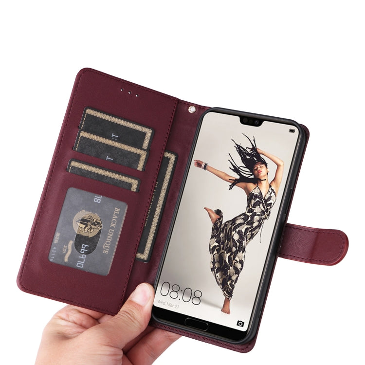 For Huawei P20 Pro Diamond Lattice Leather Flip Phone Case