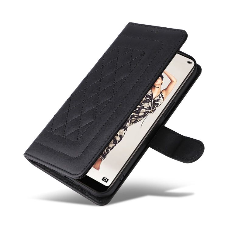 For Huawei P20 Pro Diamond Lattice Leather Flip Phone Case