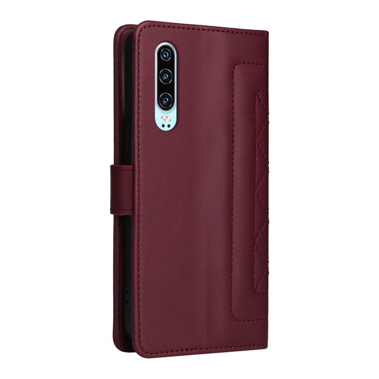 For Huawei P30 Diamond Lattice Leather Flip Phone Case