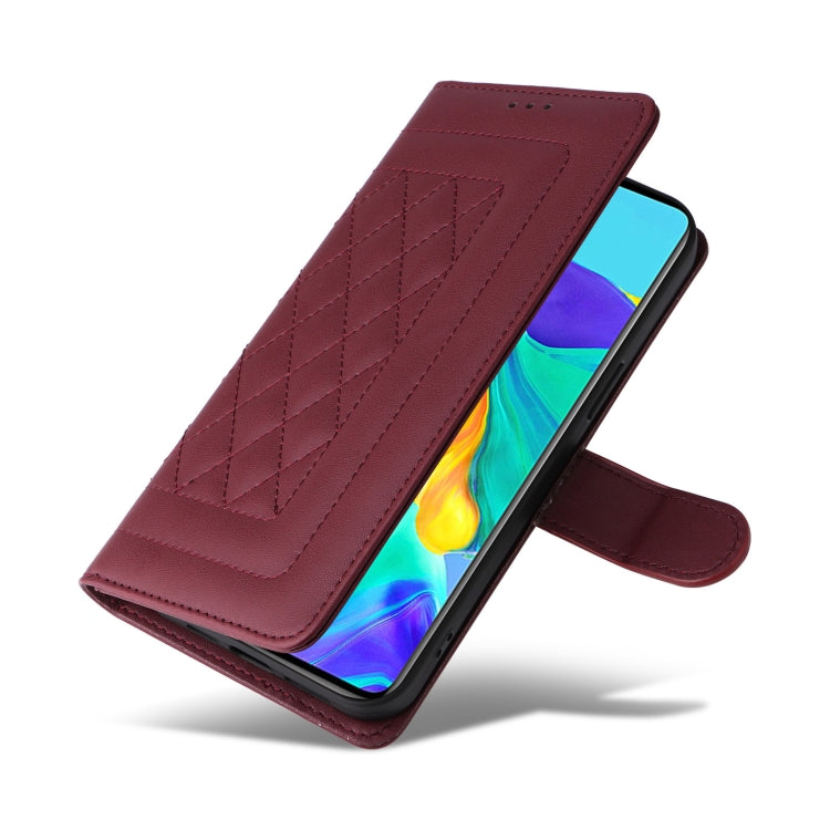 For Huawei P30 Diamond Lattice Leather Flip Phone Case