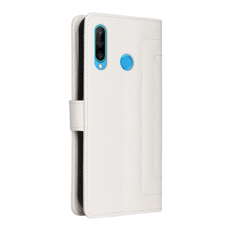 For Huawei P30 Lite Diamond Lattice Leather Flip Phone Case