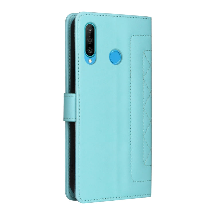 For Huawei P30 Lite Diamond Lattice Leather Flip Phone Case