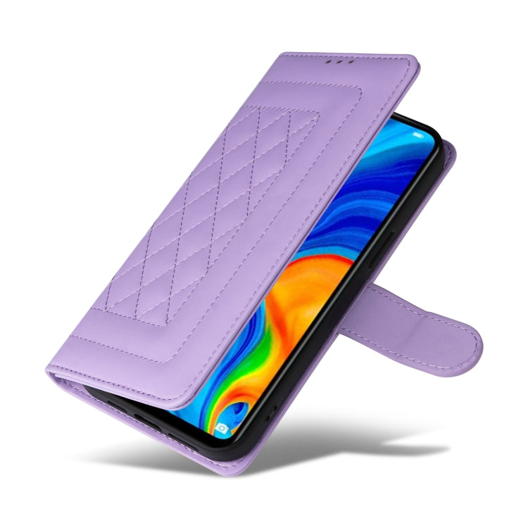 For Huawei P30 Lite Diamond Lattice Leather Flip Phone Case