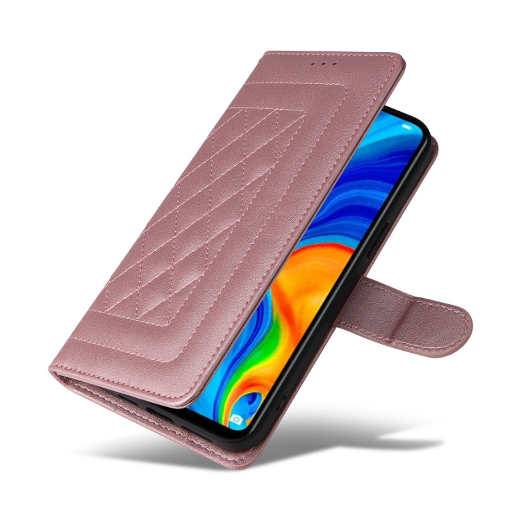 For Huawei P30 Lite Diamond Lattice Leather Flip Phone Case