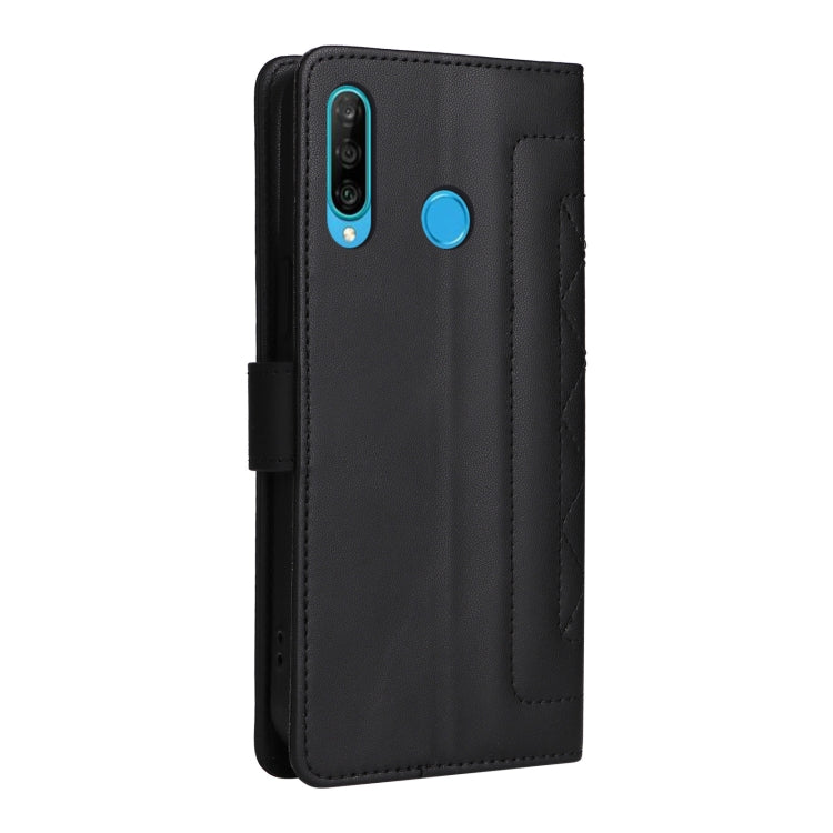 For Huawei P30 Lite Diamond Lattice Leather Flip Phone Case