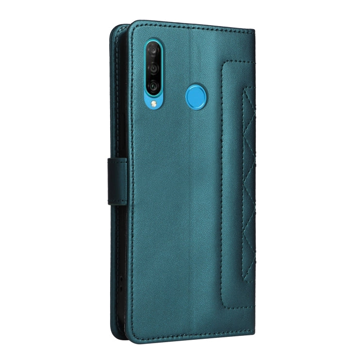 For Huawei P30 Lite Diamond Lattice Leather Flip Phone Case