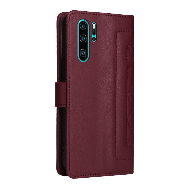 For Huawei P30 Pro Diamond Lattice Leather Flip Phone Case