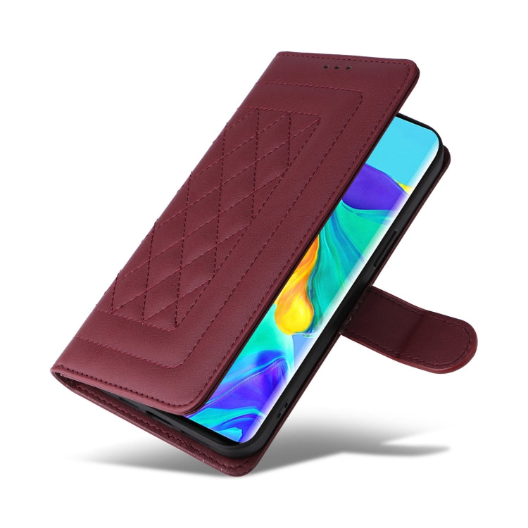 For Huawei P30 Pro Diamond Lattice Leather Flip Phone Case