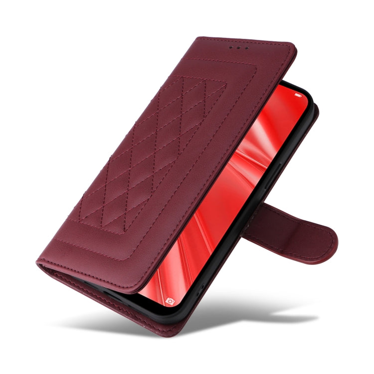 For Huawei Enjoy 9s Diamond Lattice Leather Flip Phone Case