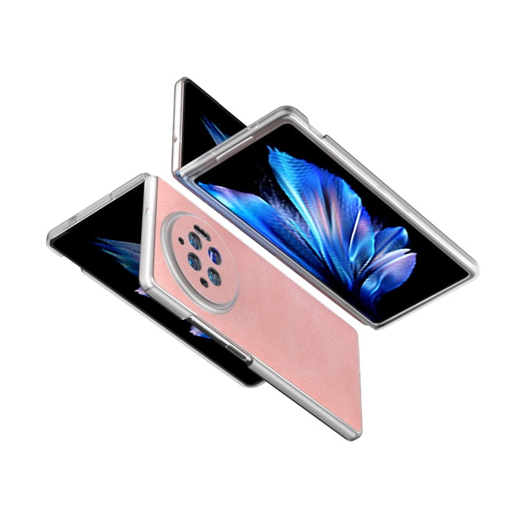 For vivo X Fold3 PU Leather Frosted Transparent Edge Phone Case