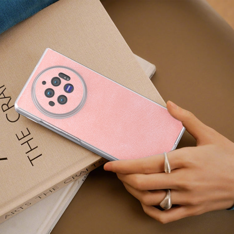 For vivo X Fold3 PU Leather Frosted Transparent Edge Phone Case