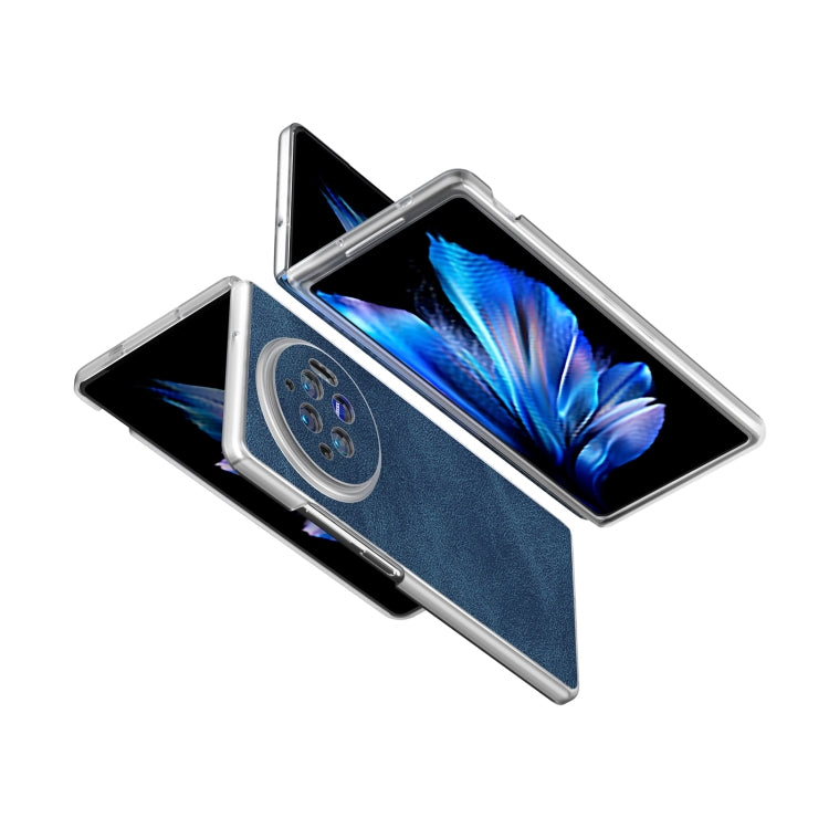 For vivo X Fold3 PU Leather Frosted Transparent Edge Phone Case
