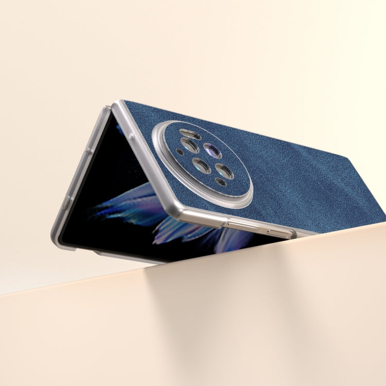 For vivo X Fold3 PU Leather Frosted Transparent Edge Phone Case