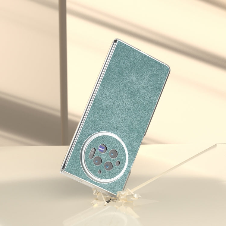 For vivo X Fold3 PU Leather Frosted Transparent Edge Phone Case