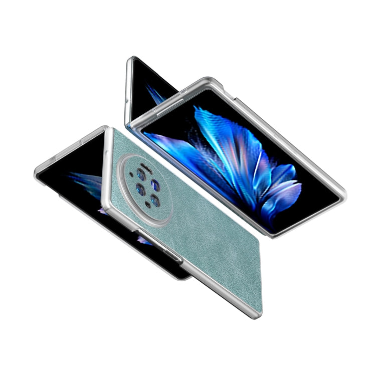 For vivo X Fold3 PU Leather Frosted Transparent Edge Phone Case