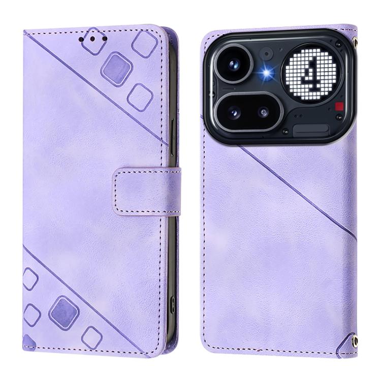 For Nothing Phone 4a Pro Skin-feel Embossed Leather Phone Case