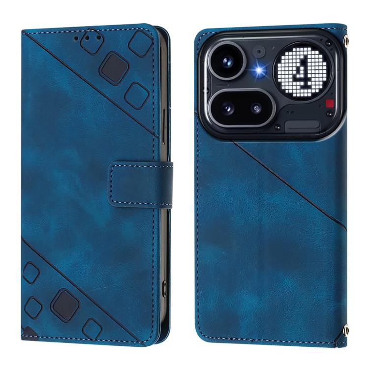 For Nothing Phone 4a Pro Skin-feel Embossed Leather Phone Case