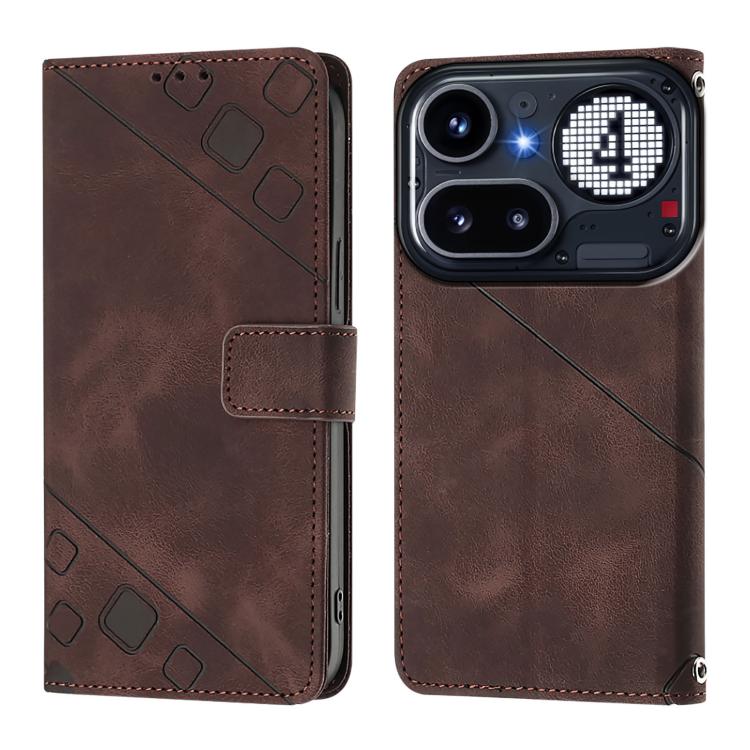 For Nothing Phone 4a Pro Skin-feel Embossed Leather Phone Case