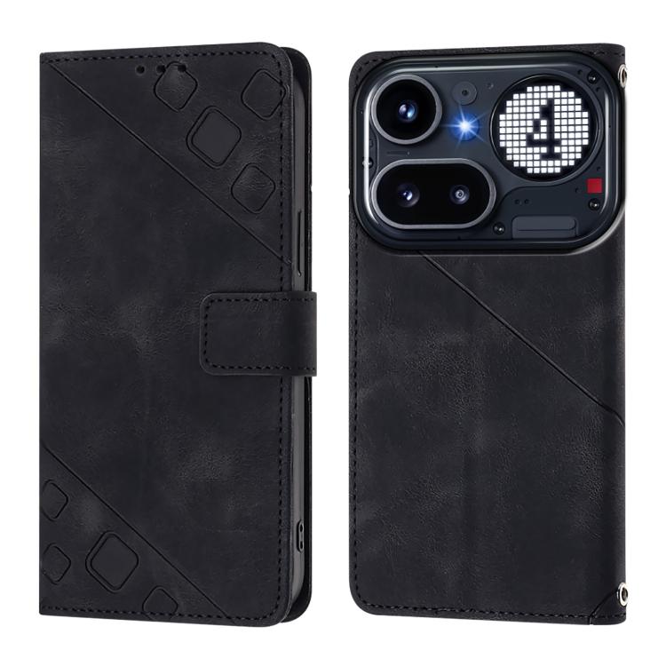 For Nothing Phone 4a Pro Skin-feel Embossed Leather Phone Case