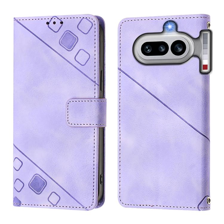 For Nothing Phone 4a Skin-feel Embossed Leather Phone Case