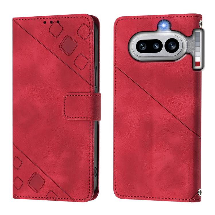 For Nothing Phone 4a Skin-feel Embossed Leather Phone Case