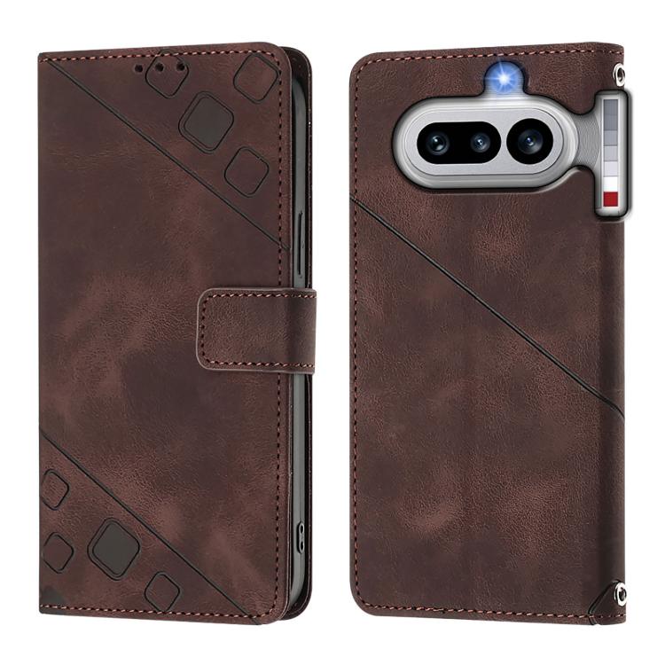 For Nothing Phone 4a Skin-feel Embossed Leather Phone Case