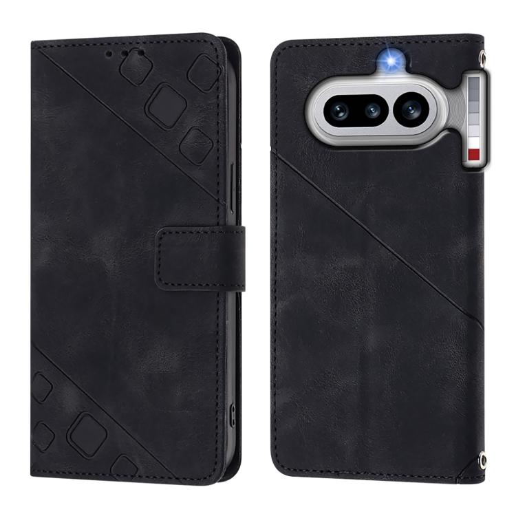 For Nothing Phone 4a Skin-feel Embossed Leather Phone Case