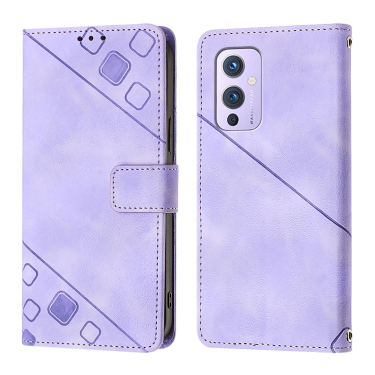 For OnePlus 9 Skin-feel Embossed Leather Phone Case
