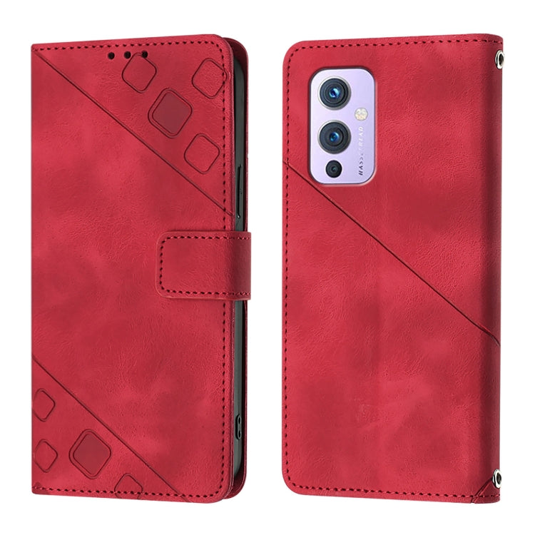 For OnePlus 9 Skin-feel Embossed Leather Phone Case