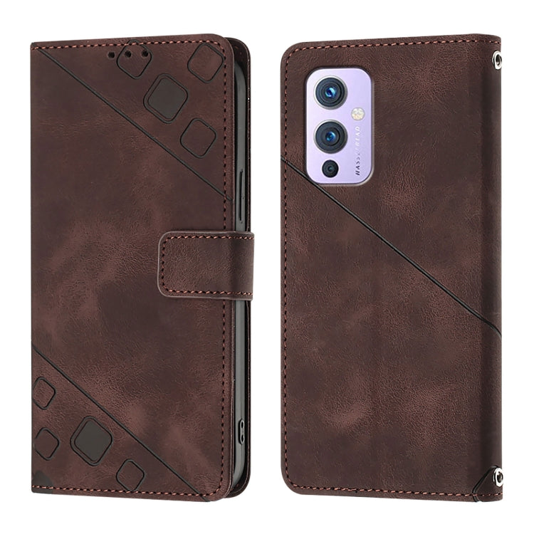 For OnePlus 9 Skin-feel Embossed Leather Phone Case