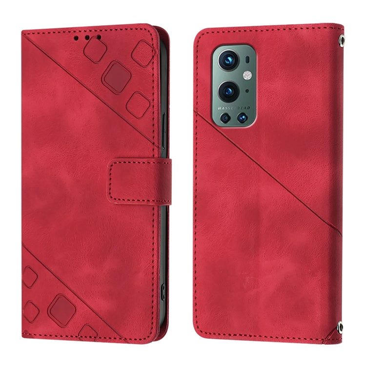 For OnePlus 9 Pro Skin-feel Embossed Leather Phone Case