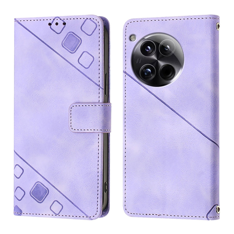 For OnePlus 12 5G Global Skin-feel Embossed Leather Phone Case