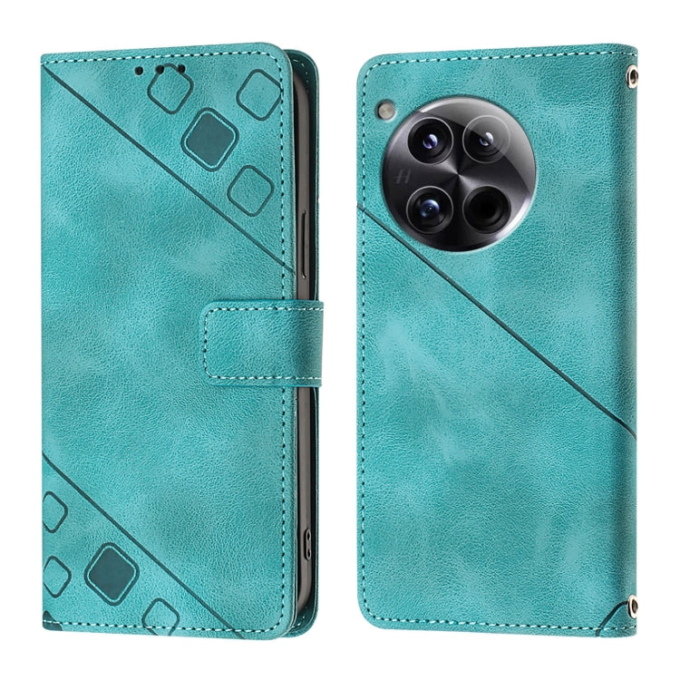 For OnePlus 12 5G Global Skin-feel Embossed Leather Phone Case