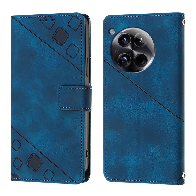 For OnePlus 12 5G Global Skin-feel Embossed Leather Phone Case