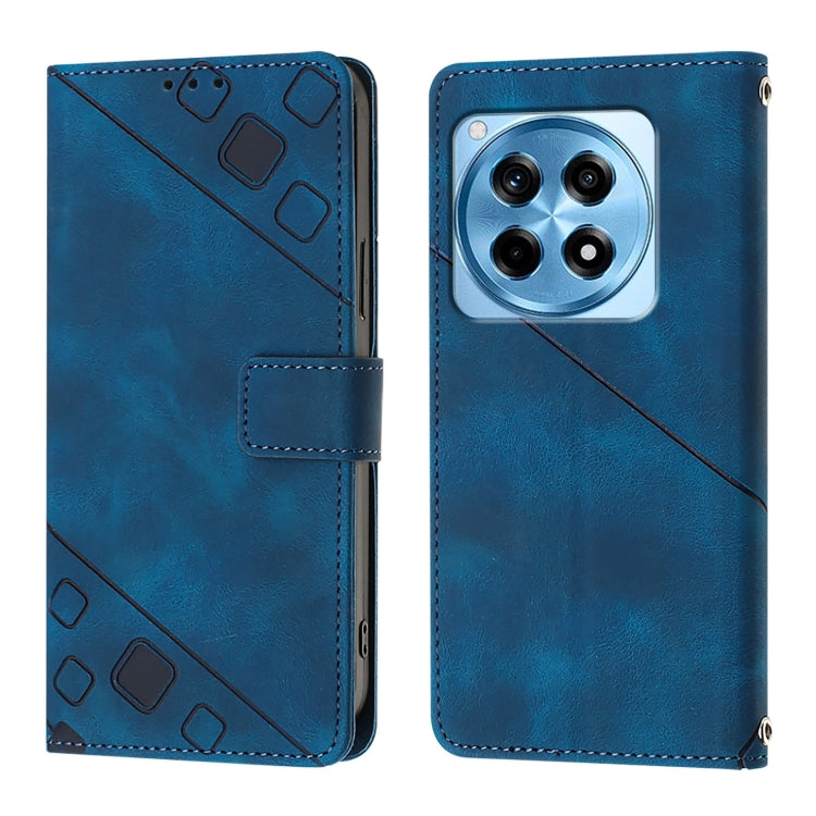 For OnePlus 12R 5G Global Skin-feel Embossed Leather Phone Case