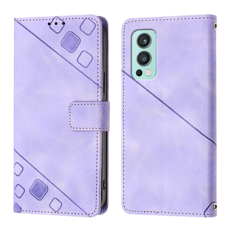 For OnePlus Nord 2 5G Skin-feel Embossed Leather Phone Case