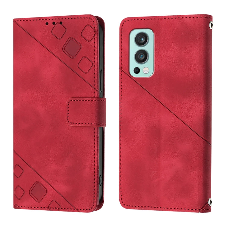 For OnePlus Nord 2 5G Skin-feel Embossed Leather Phone Case