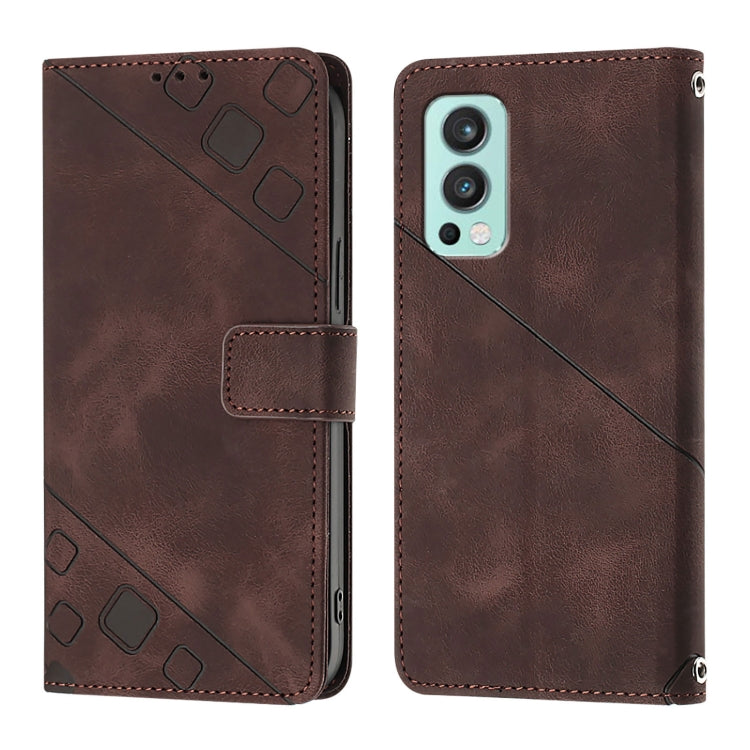 For OnePlus Nord 2 5G Skin-feel Embossed Leather Phone Case
