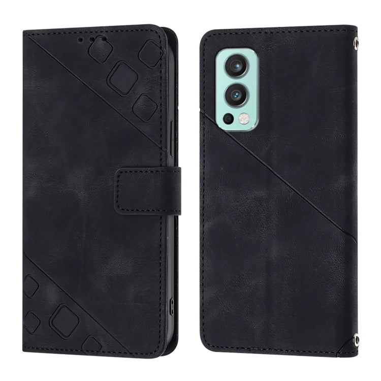 For OnePlus Nord 2 5G Skin-feel Embossed Leather Phone Case