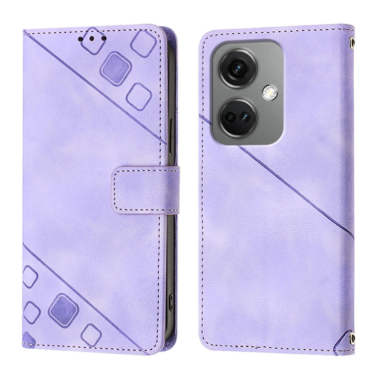 For OnePlus Nord CE3 5G India Skin-feel Embossed Leather Phone Case
