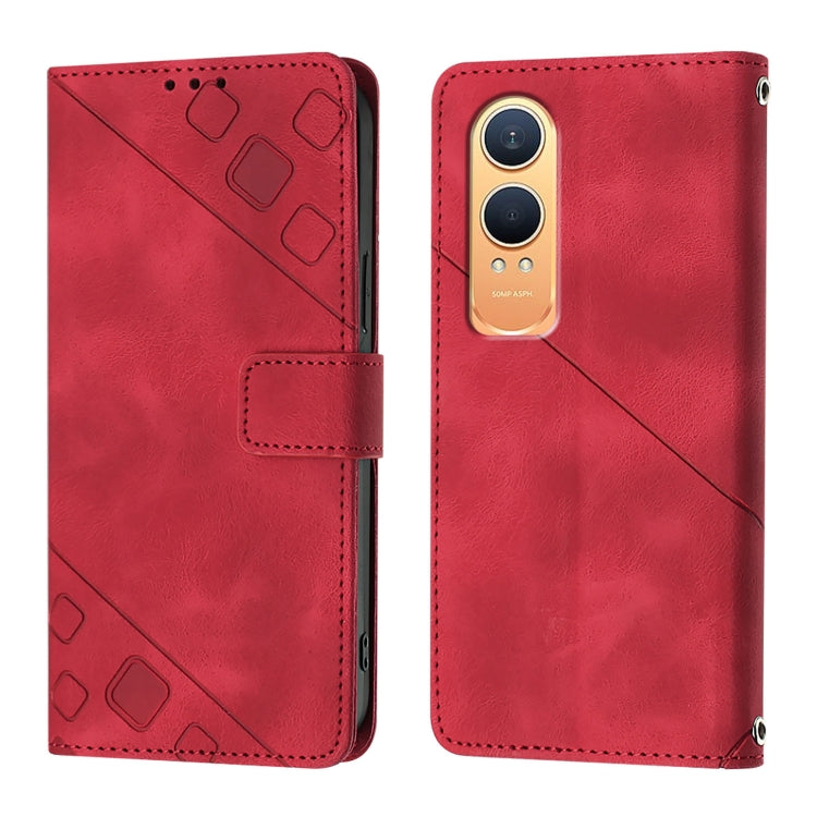 For OnePlus Nord CE4 Lite 5G Skin-feel Embossed Leather Phone Case