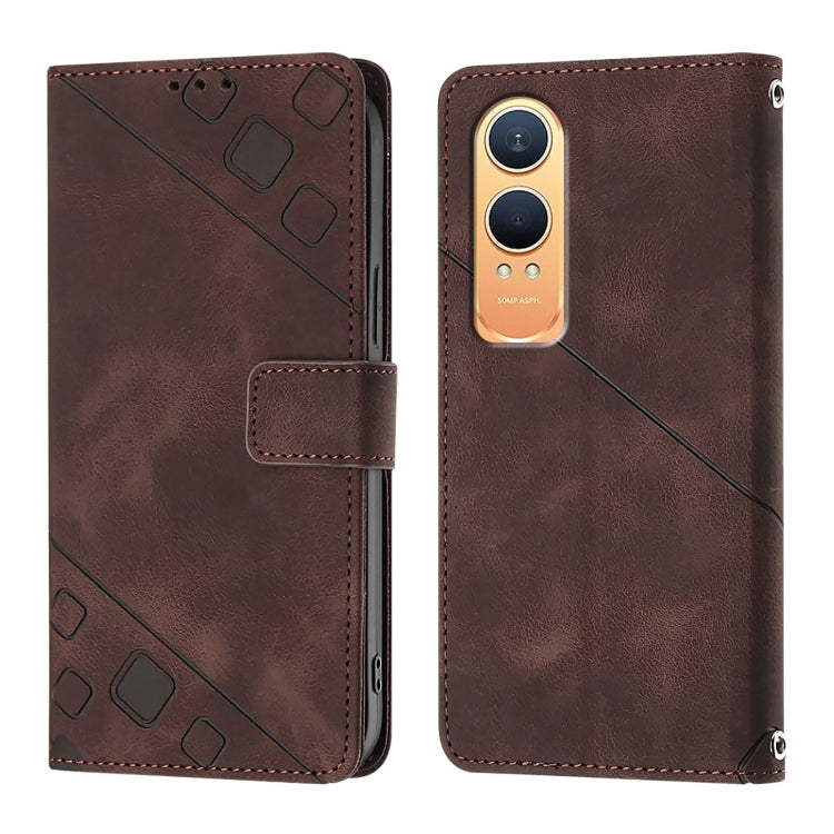 For OnePlus Nord CE4 Lite 5G Skin-feel Embossed Leather Phone Case