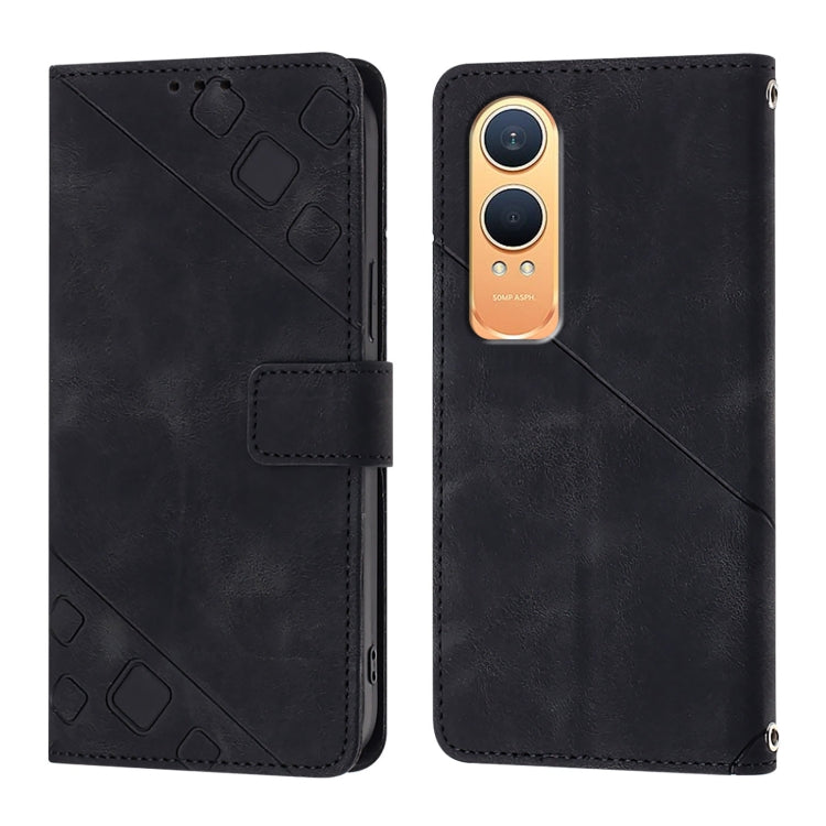 For OnePlus Nord CE4 Lite 5G Skin-feel Embossed Leather Phone Case