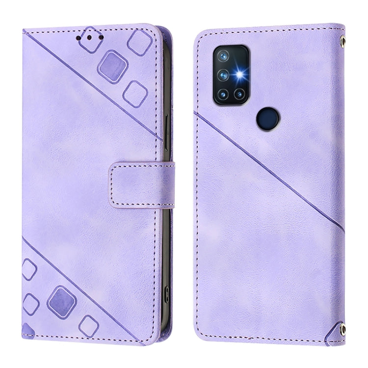 For OnePlus Nord N10 5G Skin-feel Embossed Leather Phone Case