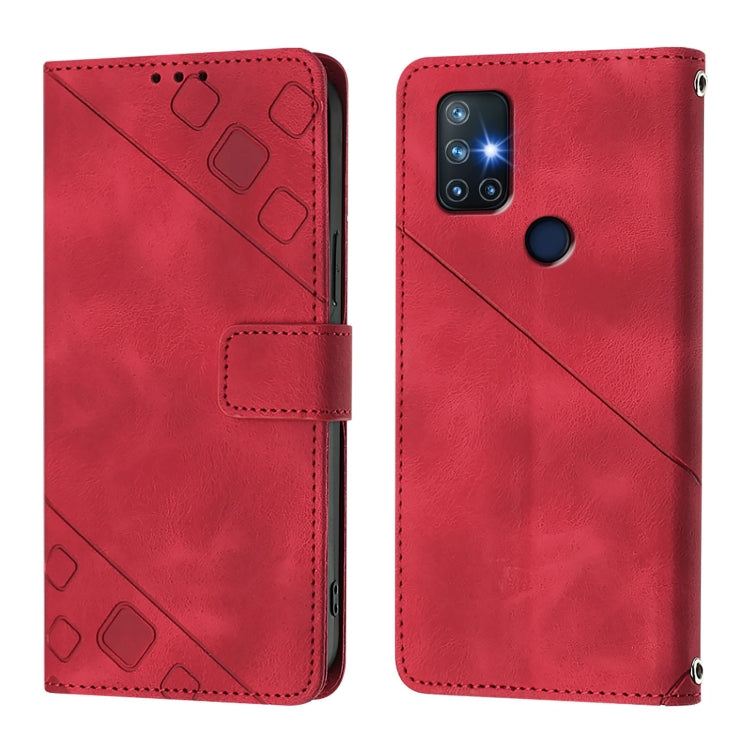 For OnePlus Nord N10 5G Skin-feel Embossed Leather Phone Case