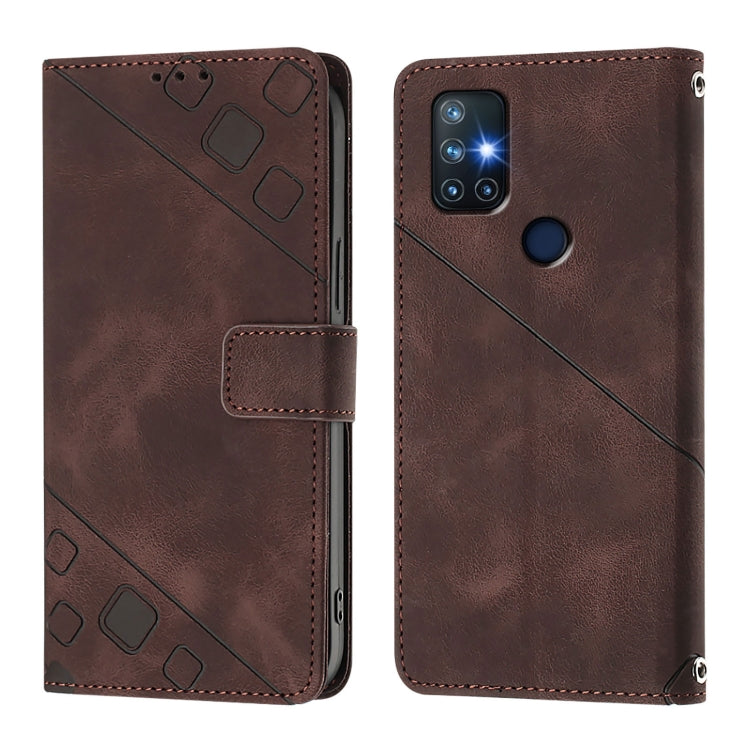 For OnePlus Nord N10 5G Skin-feel Embossed Leather Phone Case