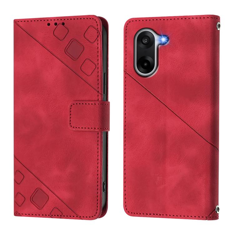 For OnePlus Ace 5 Racing Skin-feel Embossed Leather Phone Case