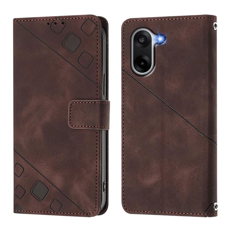 For OnePlus Ace 5 Racing Skin-feel Embossed Leather Phone Case