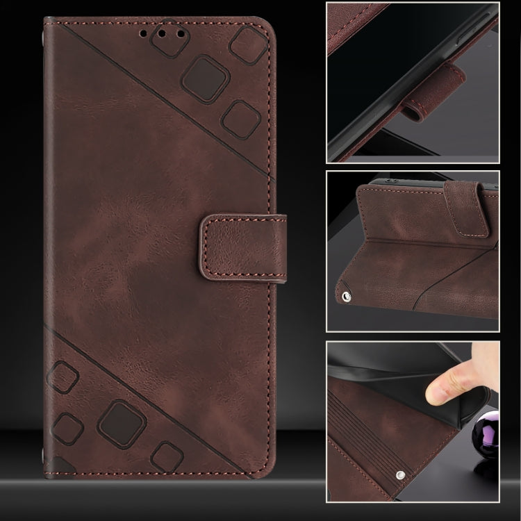 For Realme 12 5G Global Skin-feel Embossed Leather Phone Case